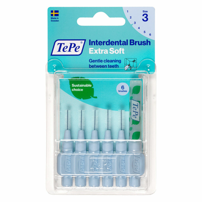 6x TePe Ragers Extra Zacht 0,6 mm Lichtblauw 6 stuks