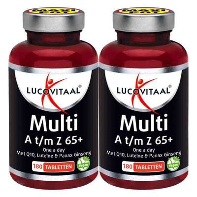 Gratis Verzending: 2x Lucovitaal Multi A-Z 65+ 180 tabletten