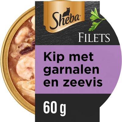 Sheba Filets kip met garnalen en zeevis Nat kattenvoer 60 g - natvoer katten
