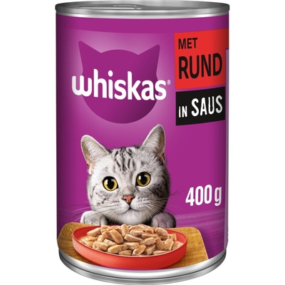 Whiskas Met rund en saus Nat kattenvoer 400 g - natvoer katten