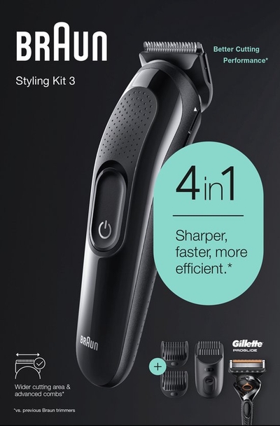 Braun Multigroomer 3 SK3300, 5-in-1 Baardtrimmer Voor Mannen, Haartrimmer, Voor Gezicht, Haar