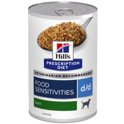 Hill's Prescription Diet D/D Food Sensitivities nat hondenvoer met eend & rijst blik 1 tray (12 x 370 g) - natvoer honden