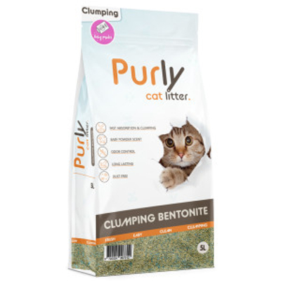 Purly Clumping bentoniet kattenbakvulling Baby Powder 3 x 5 liter