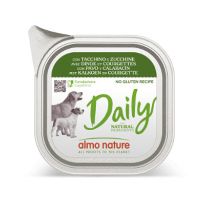 Almo Nature Daily met kalkoen en courgette natvoer hond 64 x 100 g - natvoer honden