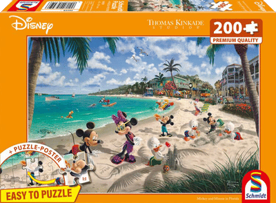Schmidt puzzel - Thomas Kinkade Studios - Disney, Mickey & Minnie in Florida, 200 stukjes - Legpuzzel