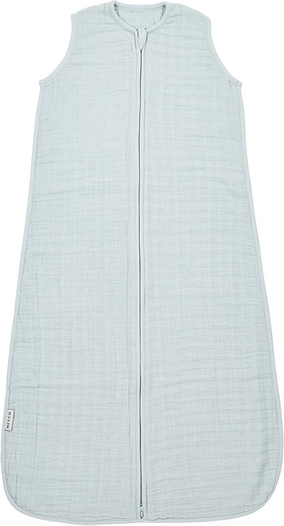 Meyco Baby Uni baby zomerslaapzak - pre-washed hydrofiel - grey blue - 110cm - 0.5 TOG
