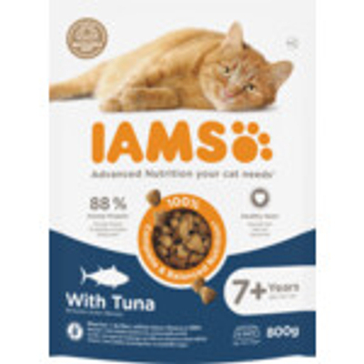 Iams Cat Senior 7+ Kattenvoer Tuna zak 800 gram - kattenbrokken