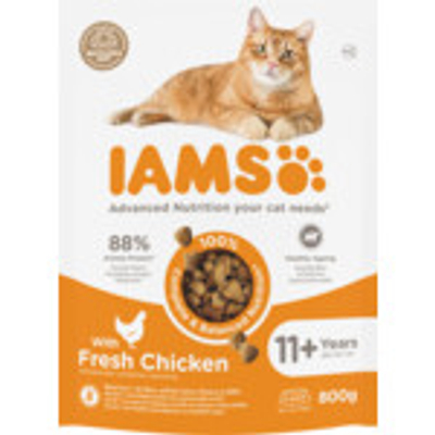 Iams Cat senior 11+ Kattenvoer Chicken zak 800 gram - kattenbrokken