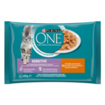 Purina ONE Sensitive Adult Maaltijdzakjes Kip & Wortel 48 x 85 gram - natvoer katten