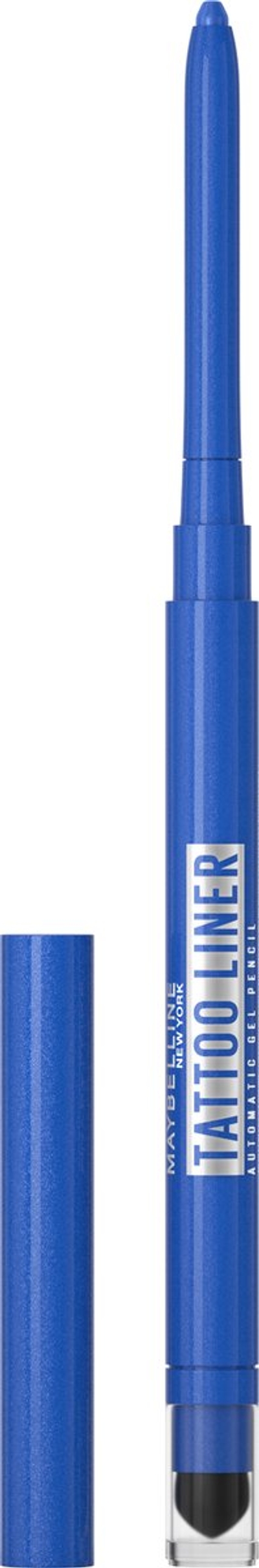 Maybelline New York Tattoo Automatic Liner Gel Pencil - Sleepless Sapphire -poeder-in-gel formule voor zachte applicatie - oogpotlood met automatische puntenslijper - waterproof - tot wel 36 uur langhoudend - vlekt niet - blauw