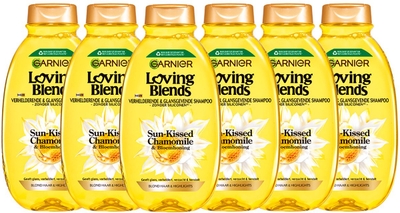 Garnier Loving Blends - Verhelderende & Glansgevende Shampoo - Sun-Kissed Chamomile & Bloemenhoning - Blond Haar & Highlights - 6x 300 ml