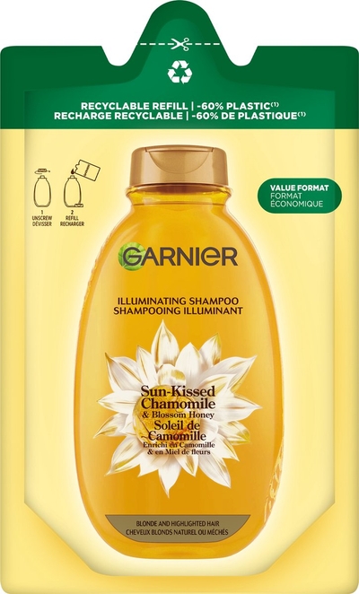 Garnier Loving Blends Kamille & Bloemenhoning Shampoo Refill - Blond Haar & Highlights - Verhelderend & Glansgevend - 250ml