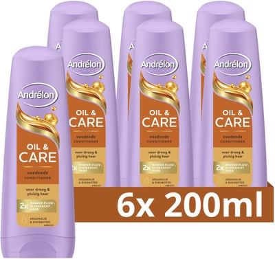 Andrélon Conditioner - Oil & Care - verrijkt met arganolie en sheaboter - 6 x 200 ml