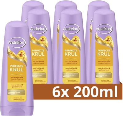 Andrélon Conditioner - Perfecte Krul - verrijkt met arganolie & tarweproteïne - 6 x 200 ml