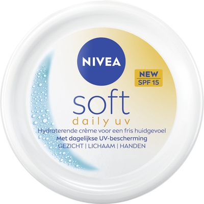 NIVEA Soft Daily UV Bodycrème - Crème met SPF 15 - Ook geschikt als Dagcreme - Droge Huid - Body Cream - 250 ml