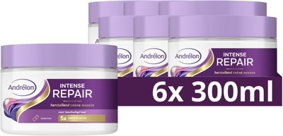 Andrélon Crème Haarmasker - Intense Repair - verrijkt met keratine - 6 x 300 ml