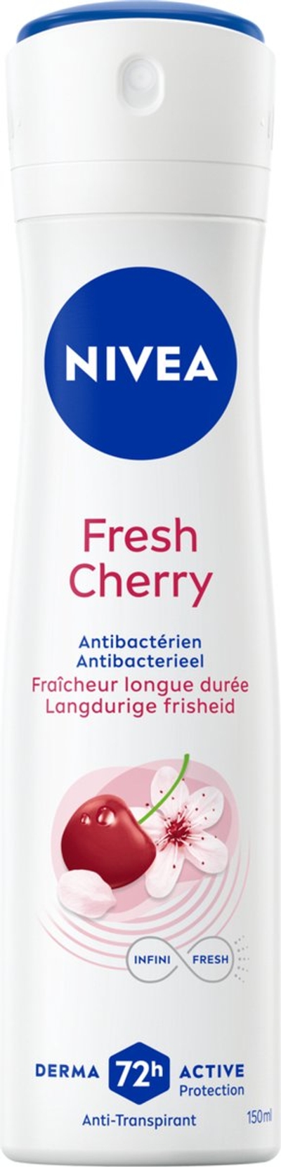 NIVEA Fresh Cherry Deordorant Spray - Anti-Transparant Deo - 72 uur Bescherming - 6 x 150 ml 