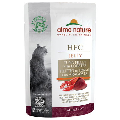 Almo Nature HFC Jelly Maaltijdzakje - Tonijnfilet met Kreeft - 24 x 55 g - natvoer katten