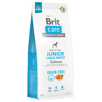 2x12kg Graanvrij Junior Large Breed Zalm & Aardappel Brit Care Hondenvoer - hondenbrokken