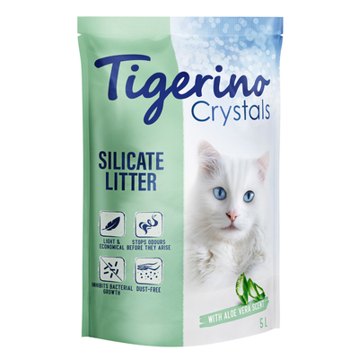 Tigerino Crystals kattenbakvulling - Aloëverageur - 3 x 5 liter