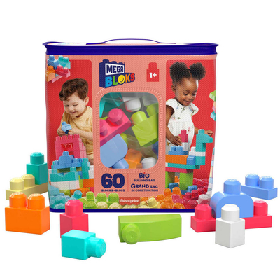 Mega Bloks First Builders blokkenzak - 60 stuks - roze