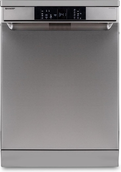 Sharp QWNA1DF45EIEU - Vrijstaande vaatwasser - 60cm - Energielabel E - Topsproeier - Besteklade - RVS deur