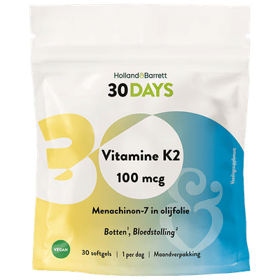 Holland & Barrett 30DAYS Vitamine K2 100mcg - 30 stuks