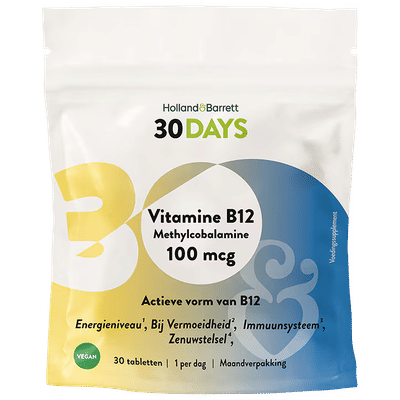 Holland & Barrett 30DAYS Vitamine B12 Methylcobalamine 100mcg - 30 tabletten