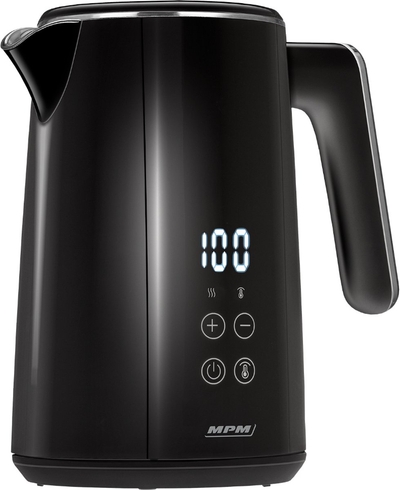 MPM - Stille Waterkoker met temperatuurregeling - Digitale Temperatuurweergave - 1,7 Liter - Dubbelwandig - 2200W - Zwart