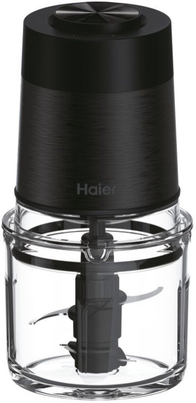 Haier HCH5B1 011 elektrische hakmolen - Double Power Blades - Turbofunctie - kan in de vaatwasser - 0,5 l - 550 W - Zwart - 10 jaar garantie op onderdelen