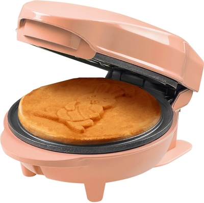Bestron Mini-Wafelfer, Wafelijzer in uniek paashaas-design, Wafelmaker met antiaanbaklaag, voor Pasen, kinderfeestjes of als cadeau, wafelgrootte 10 cm, kleur: Oranje