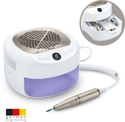 Beurer MP 200 StudioNails Pro - Elektrische Nagelvijl & Nagelfrees - Complete Manicure & Pedicure set - Geschikt voor Gelnagels, Acrylnagels & UV-Lakken – Nagelstudio 3-in-1 inc. LED/UV-lamp, Nagelstofafzuiger en 9 opzetstukken