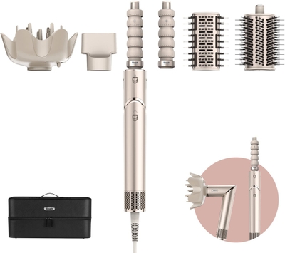 Shark FlexStyle 5-in-1 Multistyler en Föhn met Platte Borstel, Ovale Borstel, Auto-Krullers, Diffuser, Concentrator en Opbergkoffer - Stone - HD446SLEU