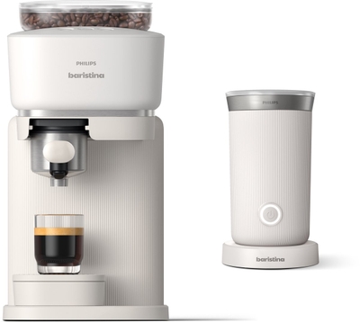 Philips Baristina + Melkopschuimer Bundel - BAR303/60 - Espressomachine - Pistonmachine - Wit