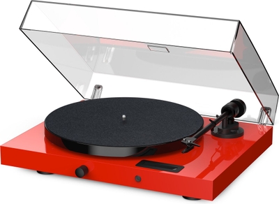 Pro-Ject Jukebox E1 – Platenspeler met Bluetooth input, (voor) versterker en ontvanger - Analoog – HiFi Stereo - Rood