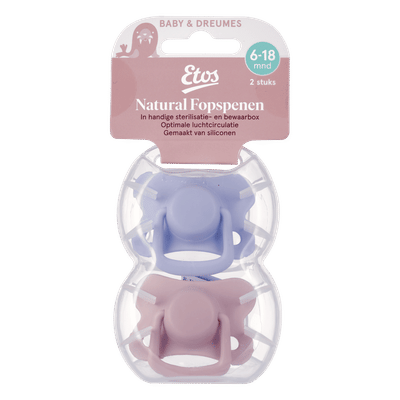Etos Fopspeen 6M+ roze violet 2 stuks