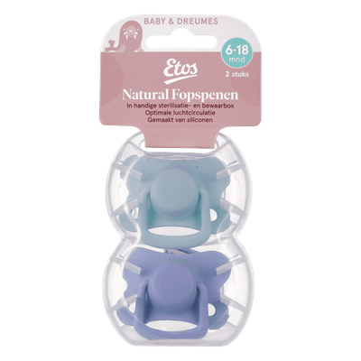 Etos Fopspenen 6M+ groen blauw set
