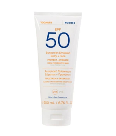 KORRES YOGHURT Sonnenschutz-Emulsion für Körper und Gesicht SPF50 Zonnecrème 200 ml