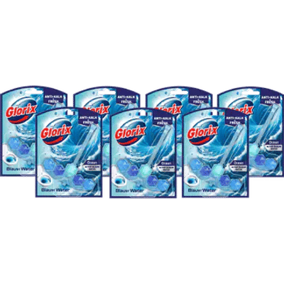 Glorix Blauw Water Ocean Toiletblok 7 4 stuks8 g