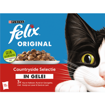 FELIX® Original Countryside Selectie in Gelei Kattenvoer 12x85g - natvoer katten