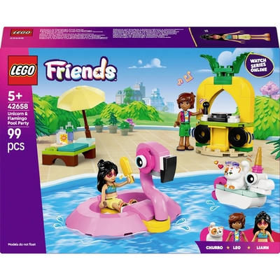 LEGO® FRIENDS 42658 Zwembadparty met eenhoorn en flamingo