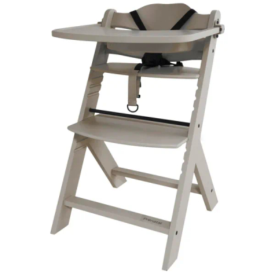 Prénatal Houten Kinderstoel Evan - Meegroeistoel - Vanaf 6 maanden - Taupe bruin