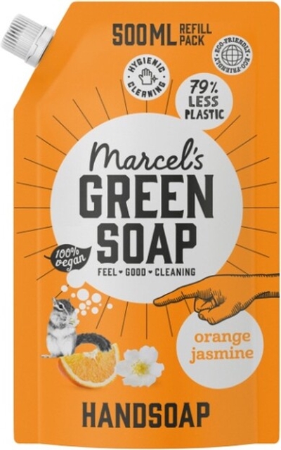Marcels Green Soap Handzeep Sinaasappel & Jasmijn Navulling 500 ml