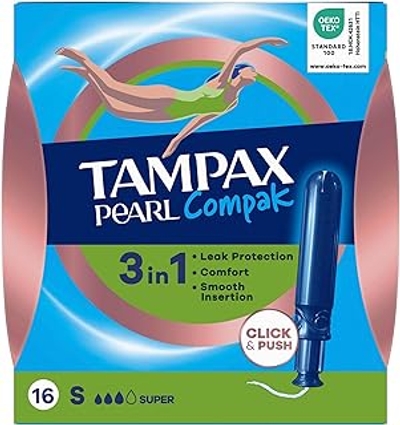 Tampax - Compak Pearl Super Tampons met Applicator - 16 Stuks