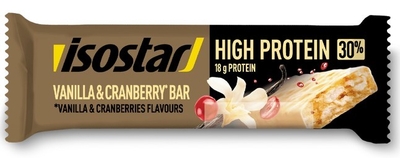 Isostar High Protein 30 Sportreep Vanilla & Cranberry - 1 reep