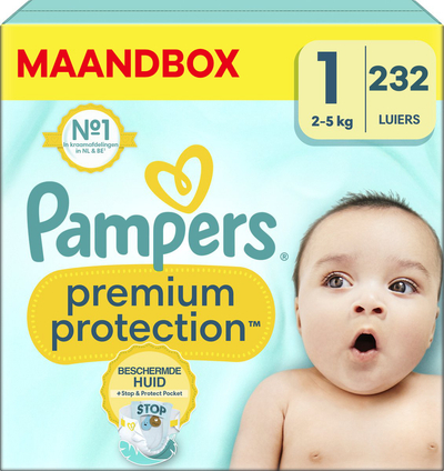 Pampers Premium Protection  luiers maat 1 - 232 stuks