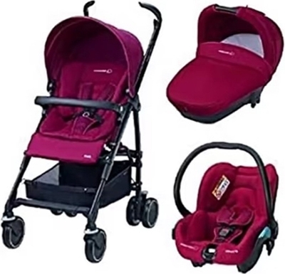 maxi cosi set Maia + Embase Streety.Fix + Voetenzak Robin Red + Flexi tas Robin Red