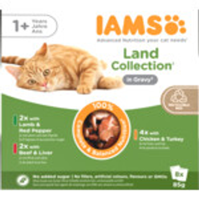 Iams Delights Adult Land Gravy Multipack 8 x 85 gram - natvoer katten