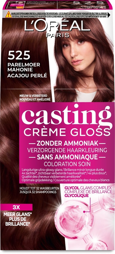 L'Oréal Paris Casting Crème Gloss - Parelmoer Mahonie 525 - Semi-Permanente Haarkleuring - Zonder Ammoniak