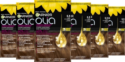 Garnier Olia Licht Goudbruin 5.3 - Permanente Haarkleuring Zonder Ammoniak 3x